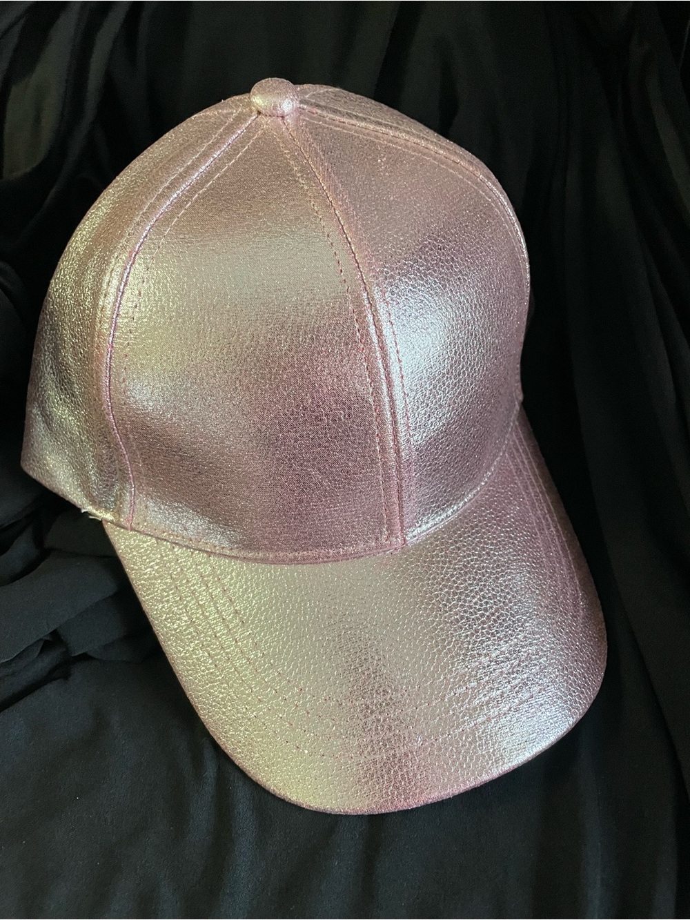 NWT! Metallic Rose Pink Women's Trucker Hat- Shimmer Finish by: Linda Anderson
